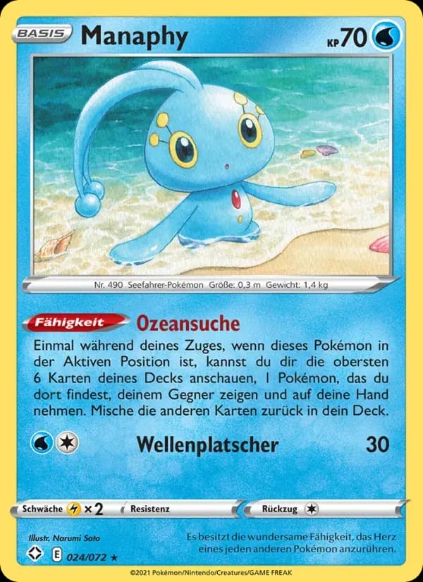 Manaphy — Glänzendes Schicksal 24 German Pokémon card