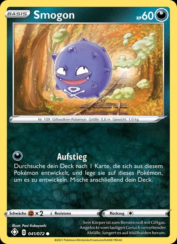 Smogon — Glänzendes Schicksal 41 German Pokémon card