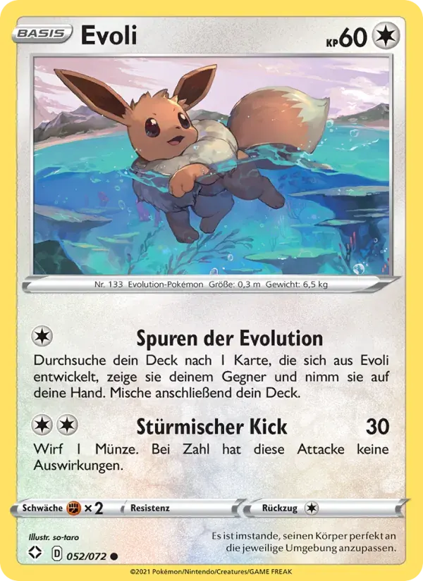 Evoli — Glänzendes Schicksal 52 German Pokémon card