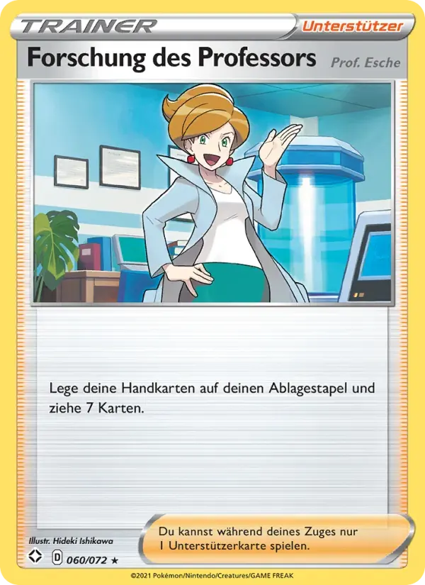Forschung des Professors — Glänzendes Schicksal 60 German Pokémon card