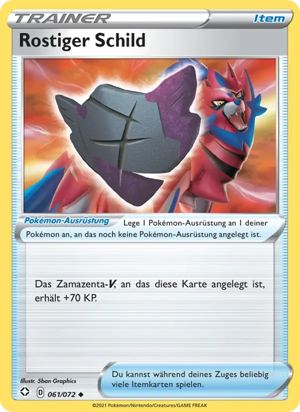 Rostiger Schild — Glänzendes Schicksal 61 German Pokémon card