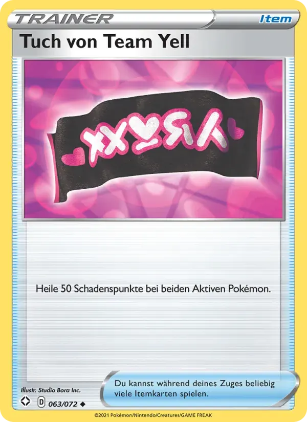 Tuch von Team Yell — Glänzendes Schicksal 63 German Pokémon card