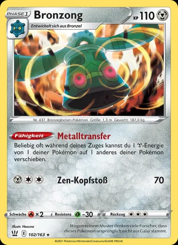 Bronzong — Kampfstile 102 German Pokémon card