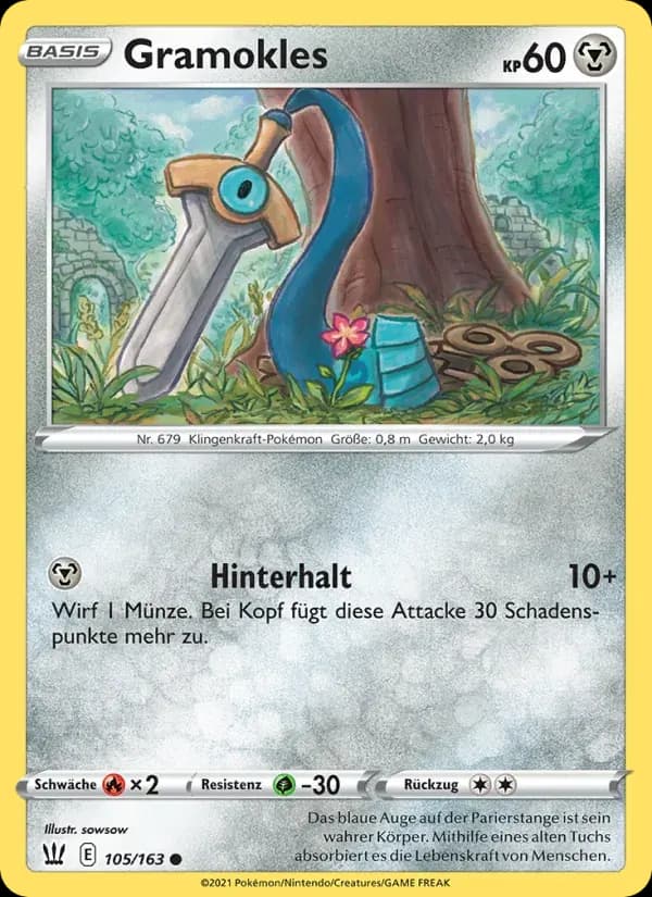 Gramokles — Kampfstile 105 German Pokémon card