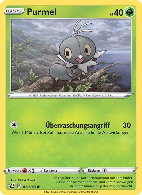 Purmel — Kampfstile 11 German Pokémon card