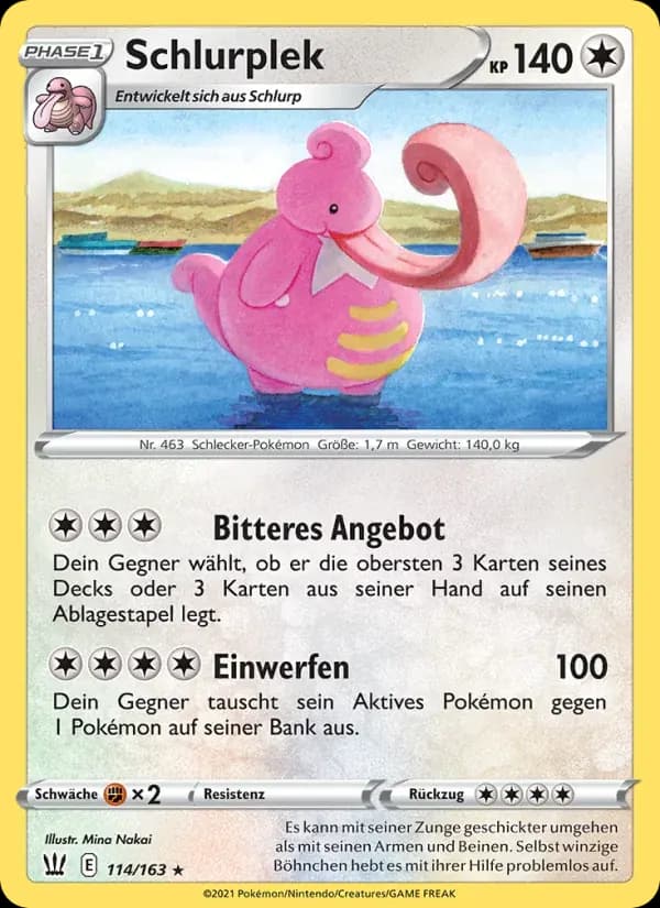 Schlurplek — Kampfstile 114 German Pokémon card