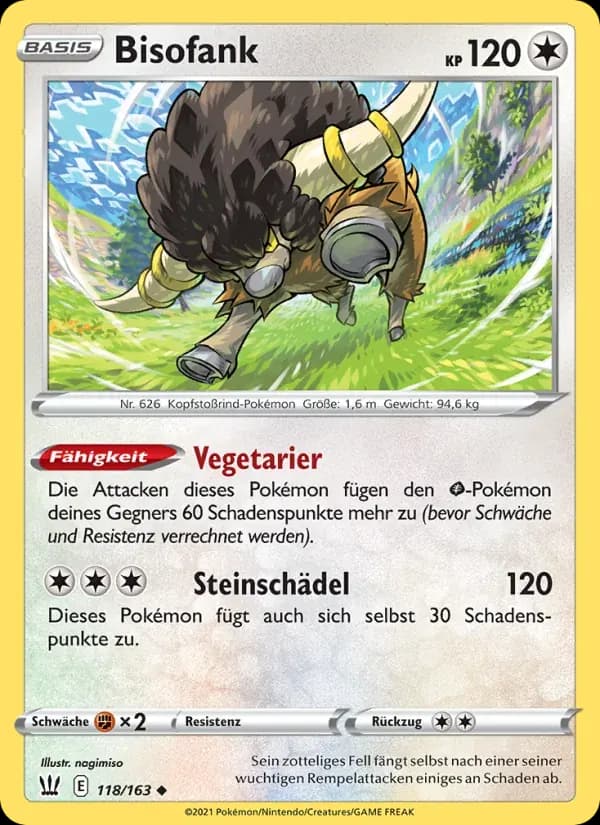 Bisofank — Kampfstile 118 German Pokémon card