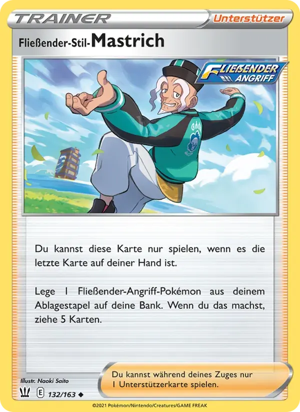 Fließender-Stil-Mastrich — Kampfstile 132 German Pokémon card