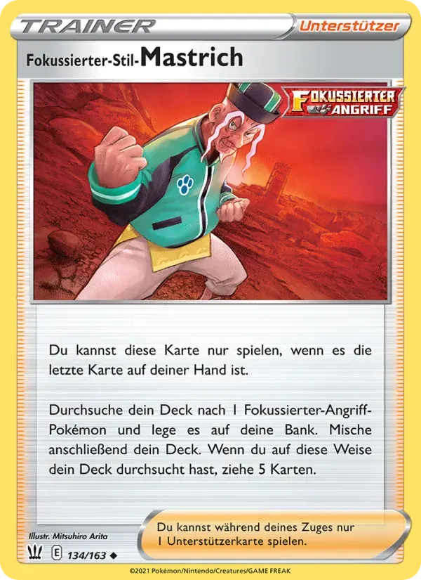 Fokussierter-Stil-Mastrich — Kampfstile 134 German Pokémon card
