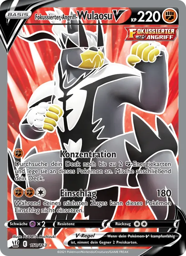 Fokussierter-Angriff-Wulaosu V — Kampfstile 150 German Pokémon card