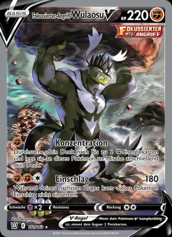 Fokussierter-Angriff-Wulaosu V — Kampfstile 151 German Pokémon card