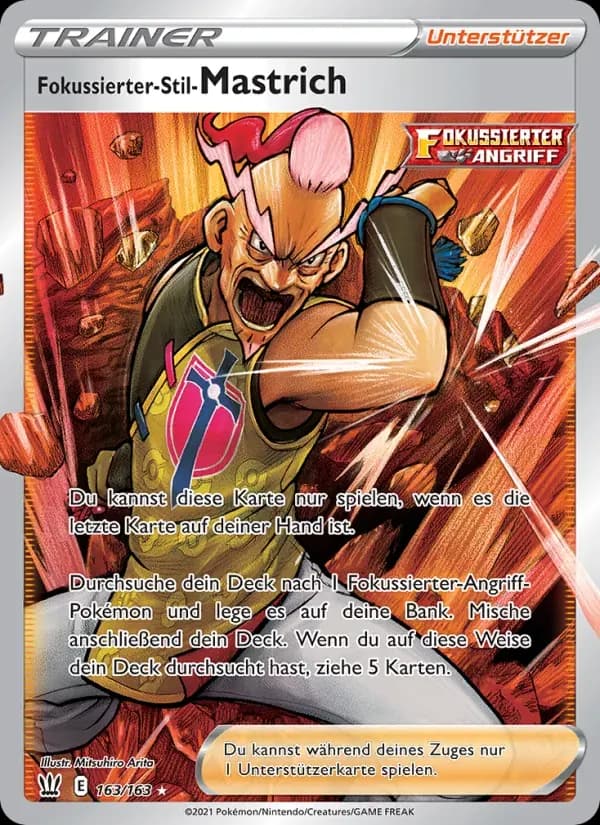 Fokussierter-Stil-Mastrich — Kampfstile 163 German Pokémon card