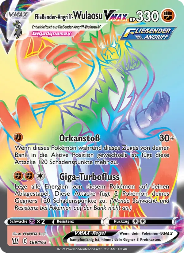Fließender-Angriff-Wulaosu VMAX — Kampfstile 169 German Pokémon card