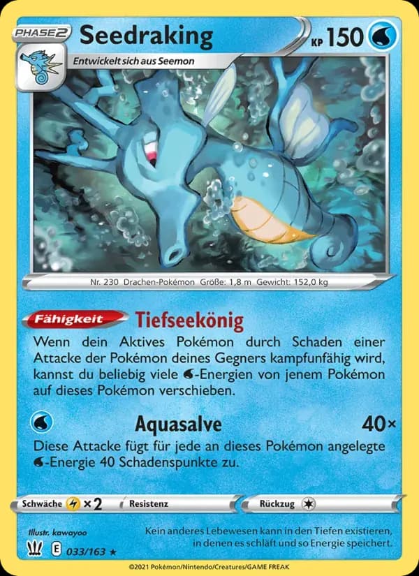 Seedraking — Kampfstile 33 German Pokémon card