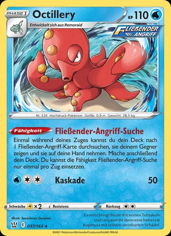 Octillery — Kampfstile 37 German Pokémon card