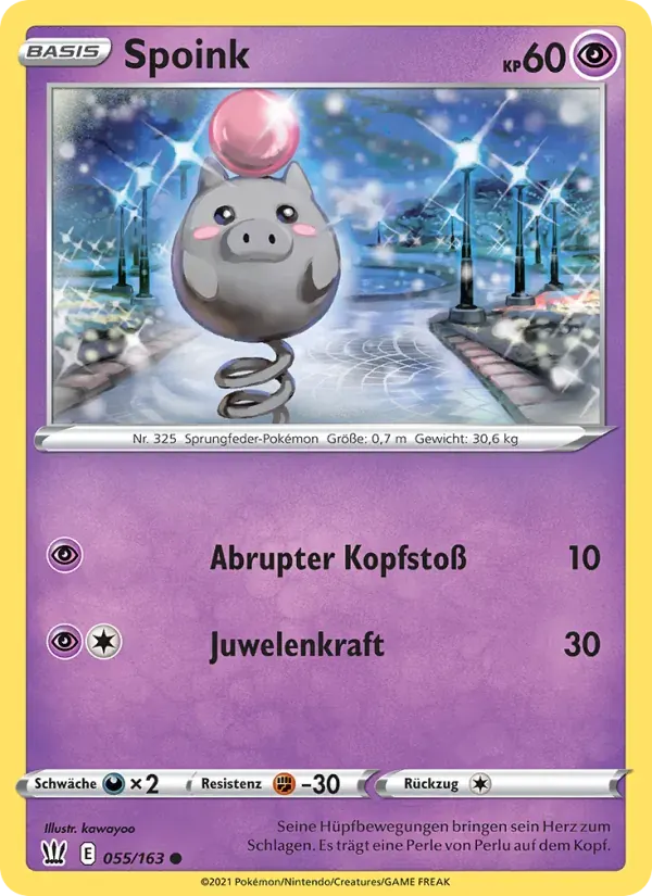 Spoink — Kampfstile 55 German Pokémon card