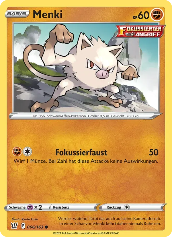 Menki — Kampfstile 66 German Pokémon card