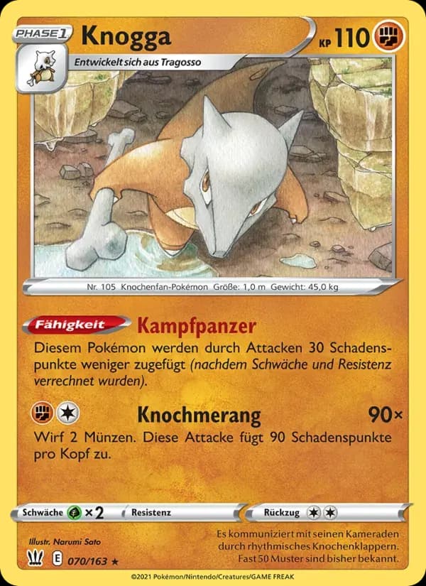 Knogga — Kampfstile 70 German Pokémon card