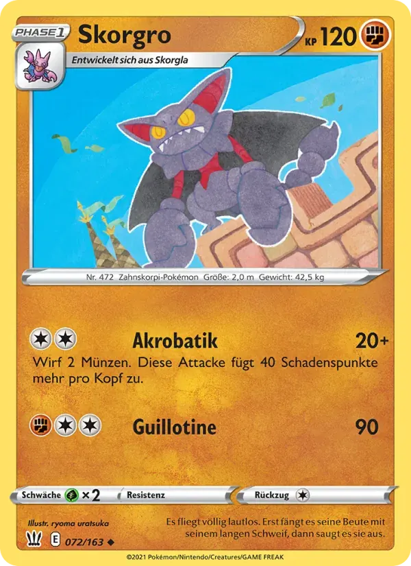 Skorgro — Kampfstile 72 German Pokémon card