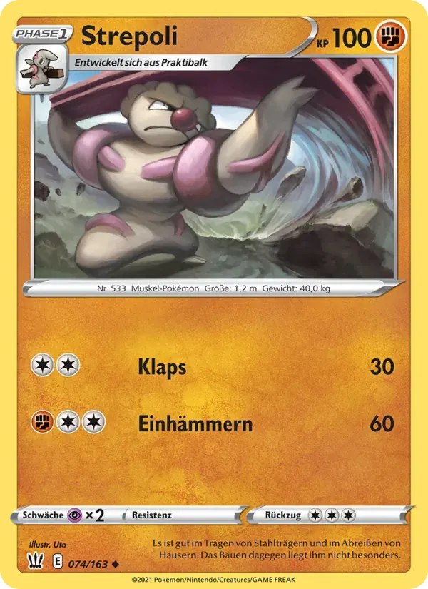 Strepoli — Kampfstile 74 German Pokémon card
