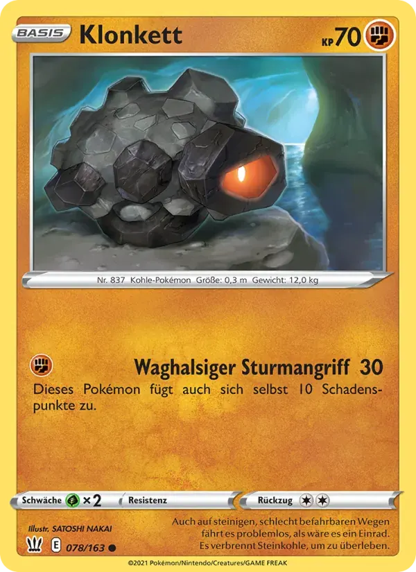 Klonkett — Kampfstile 78 German Pokémon card