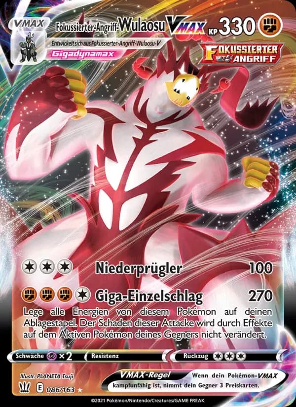Fokussierter-Angriff-Wulaosu VMAX — Kampfstile 86 German Pokémon card