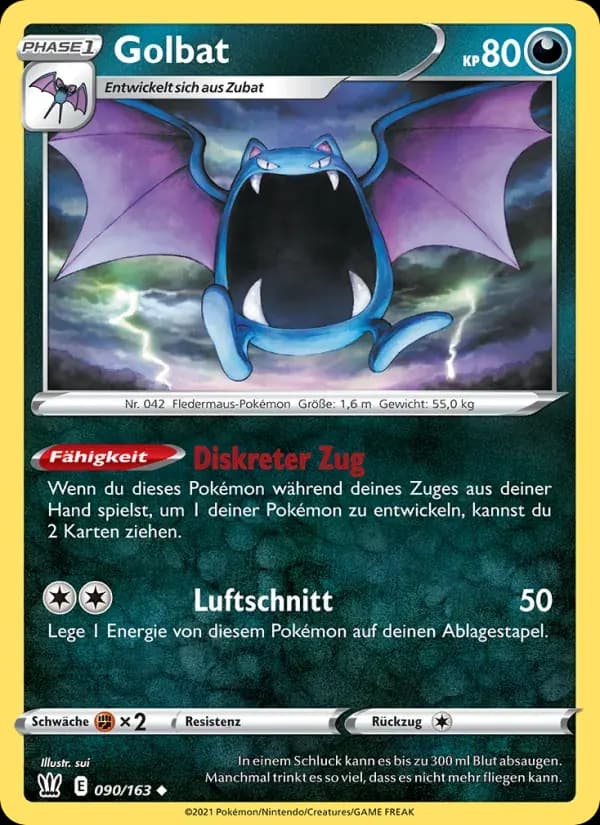 Golbat — Kampfstile 90 German Pokémon card