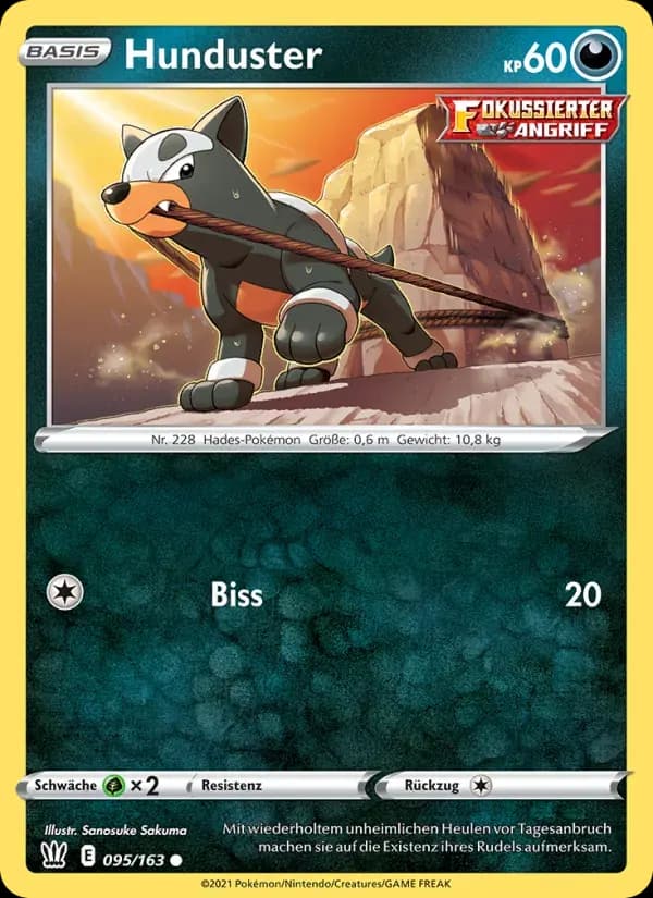 Hunduster — Kampfstile 95 German Pokémon card