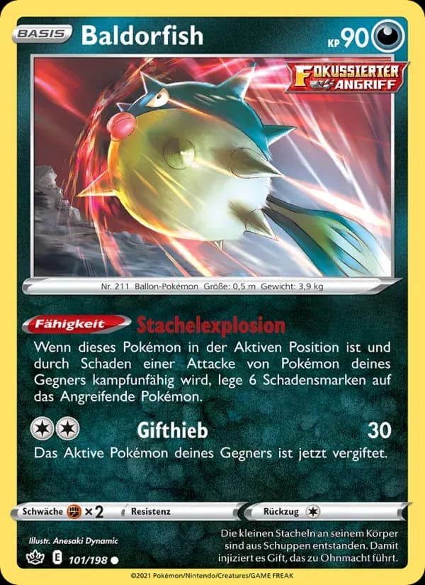 Baldorfish — Schaurige Herrschaft 101 German Pokémon card