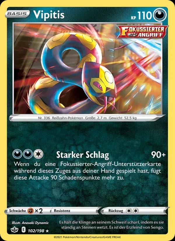 Vipitis — Schaurige Herrschaft 102 German Pokémon card
