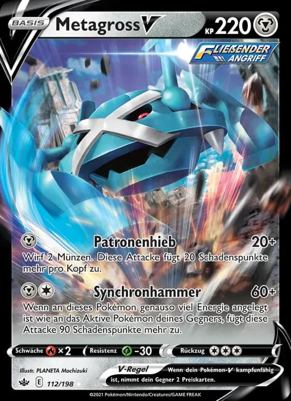 Metagross V — Schaurige Herrschaft 112 German Pokémon card