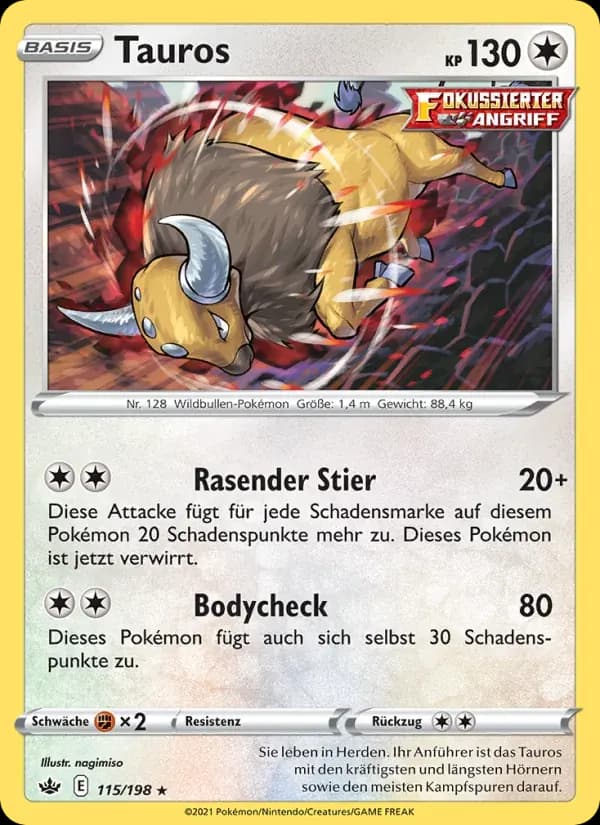 Tauros — Schaurige Herrschaft 115 German Pokémon card