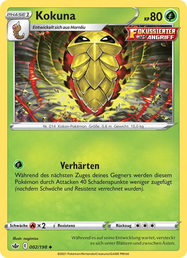 Kokuna — Schaurige Herrschaft 2 German Pokémon card