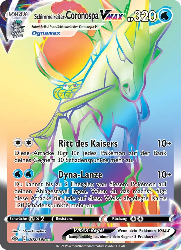 Schimmelreiter-Coronospa VMAX — Schaurige Herrschaft 202 German Pokémon card