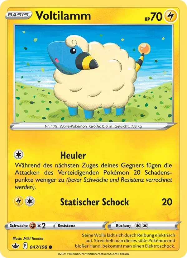 Voltilamm — Schaurige Herrschaft 47 German Pokémon card