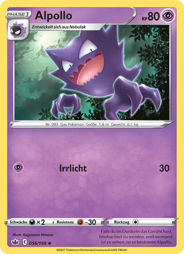 Alpollo — Schaurige Herrschaft 56 German Pokémon card