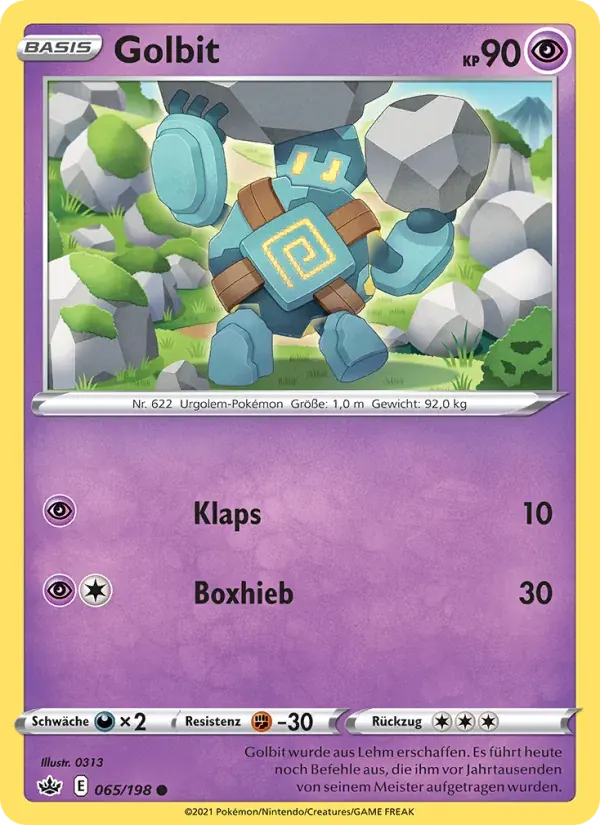 Golbit — Schaurige Herrschaft 65 German Pokémon card