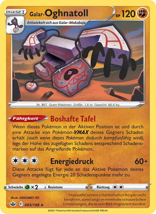 Galar-Oghnatoll — Schaurige Herrschaft 83 German Pokémon card