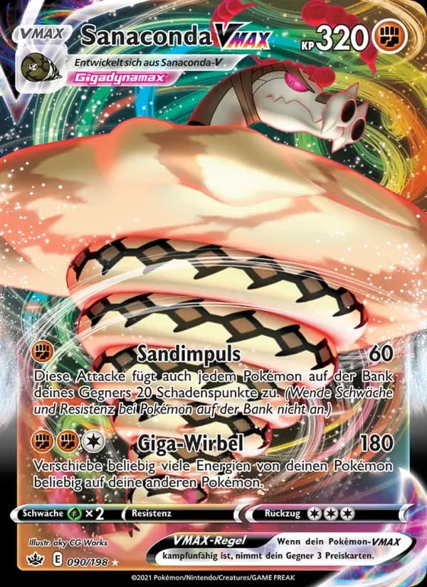 Sanaconda VMAX — Schaurige Herrschaft 90 German Pokémon card