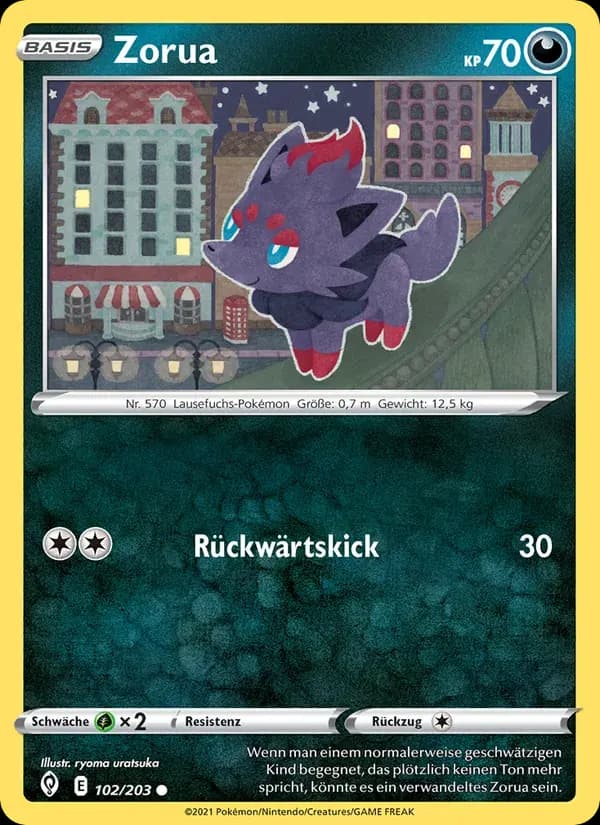 Zorua — Drachenwandel 102 German Pokémon card
