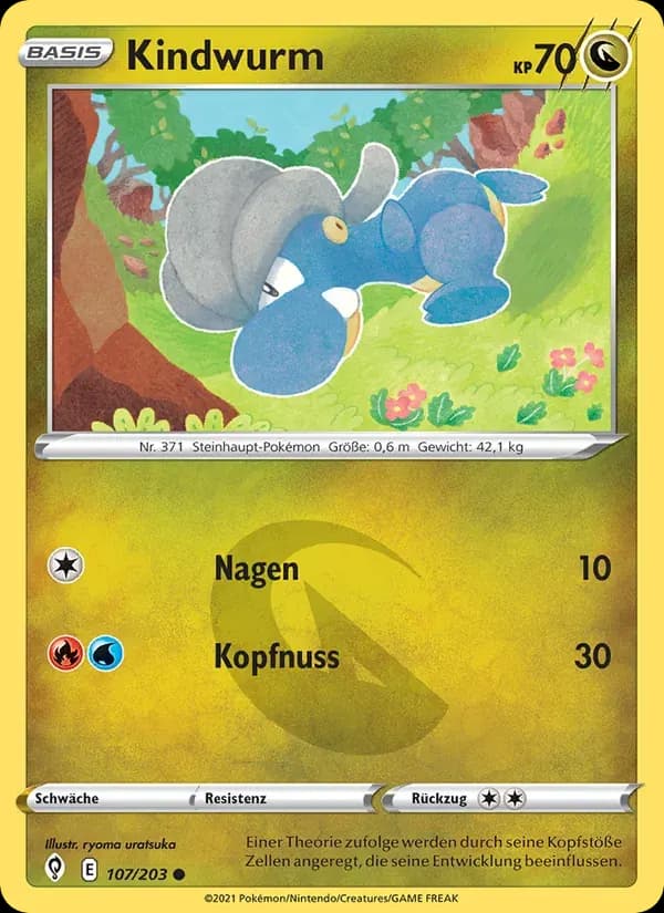 Kindwurm — Drachenwandel 107 German Pokémon card