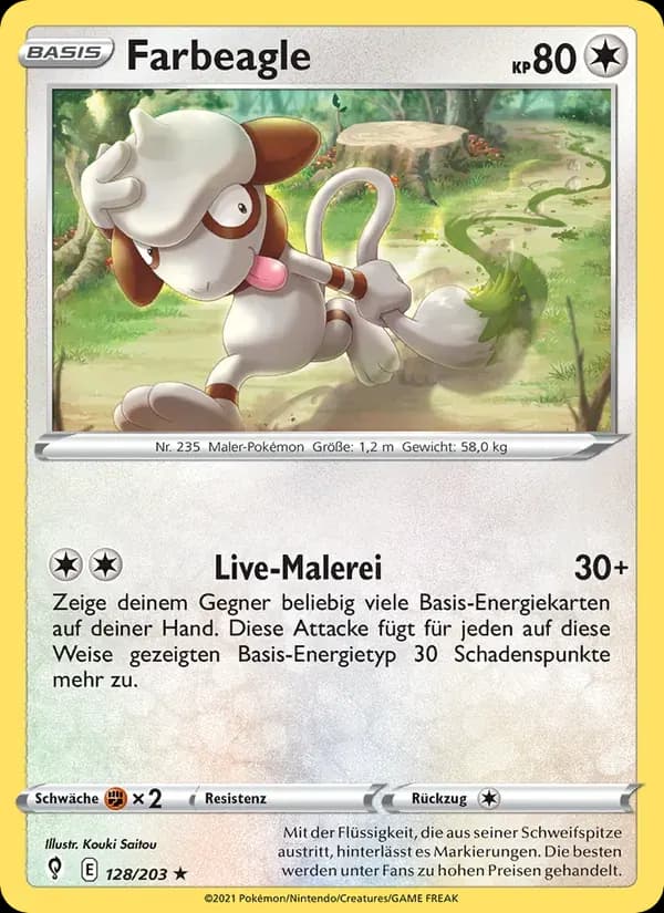 Farbeagle — Drachenwandel 128 German Pokémon card