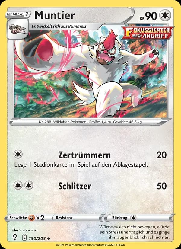 Muntier — Drachenwandel 130 German Pokémon card