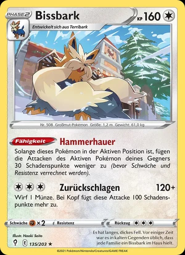 Bissbark — Drachenwandel 135 German Pokémon card