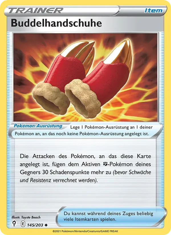 Buddelhandschuhe — Drachenwandel 145 German Pokémon card