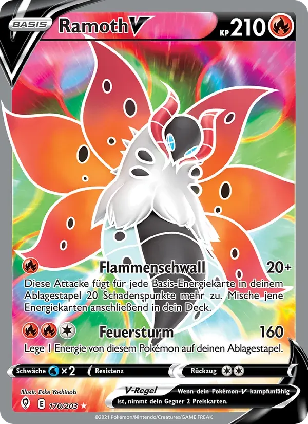 Ramoth V — Drachenwandel 170 German Pokémon card