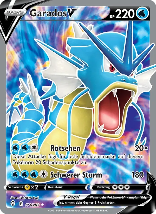 Garados V — Drachenwandel 171 German Pokémon card