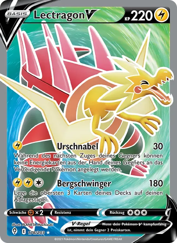 Lectragon V — Drachenwandel 178 German Pokémon card
