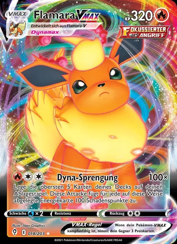 Flamara VMAX — Drachenwandel 18 German Pokémon card