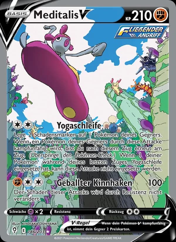 Meditalis V — Drachenwandel 186 German Pokémon card